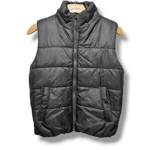 H&M Women's Size US 8/10 Black High-Collar Puffer Vest